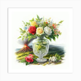 Roses In A Vase 1 Art Print