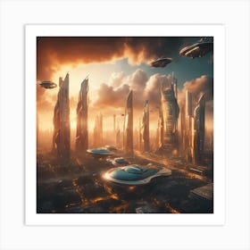 Futuristic City 2 Art Print