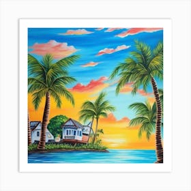 Sunset At The Beach 17 Art Print