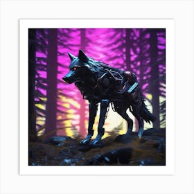 Wolf In The Woods 46 Art Print