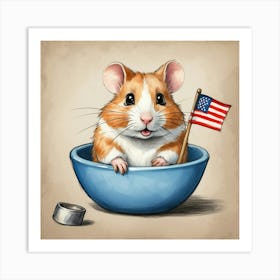 Hamster In A Bowl 3 Art Print