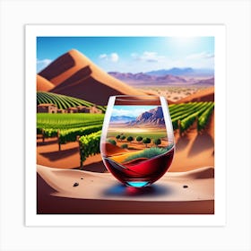 Wine Glass In The Desert 3 Art Print