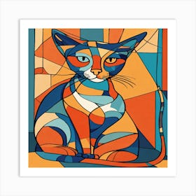 Abstract Cat Painting Art Print