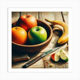 Fruits In A Bowl Art Print