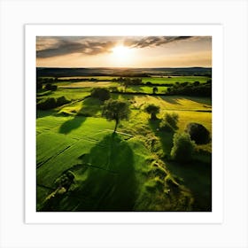 Grass Ecology No People Pasture Drone Scenic Shadow Flight Rural Scene Green Aerial View (7) Art Print