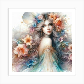 Portrait of a radiant woman 7 Art Print