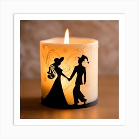 Candle Silhouette Art Print