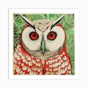 Abstract Snowy Owl 2 Art Print