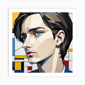 Disquitetude 02 - Young Man -Cubism Art Print