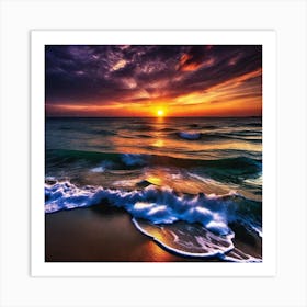 Sunset At The Beach 265 Art Print