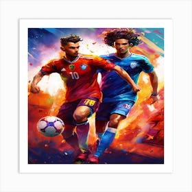 Soccer Players In Action 1 Art Print