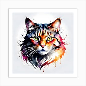 Colorful Cat 13 Art Print