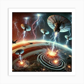 A Sci Fi Depiction Of Thunderclap Satellites Targets 1 Art Print