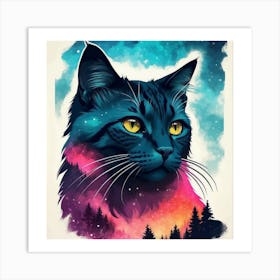 Galaxy Cat Art Print