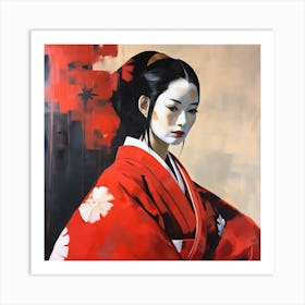 Artjuicebycsaba Close Up Style Minimalist Zen Japanese Noh Thea 4456a884 E78c 4926 99ed 8b22bc19c28b Denoised Upscaled X4 Art Print