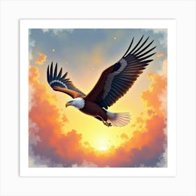 Eagle In Flight Art Print