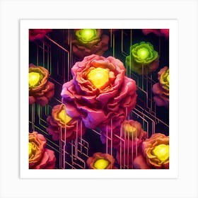 Sci-Fi Roses Art Print