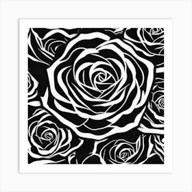 Black And White Roses 10 Art Print