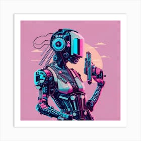 Pixel Art Cyberpunk Poster 3 Art Print