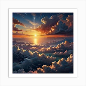 Sunset Over Clouds 2 Art Print