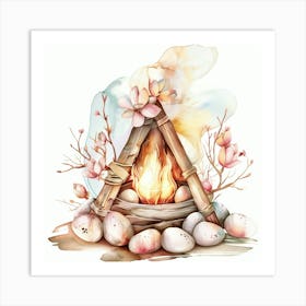 Watercolor Easter Egg Art Print