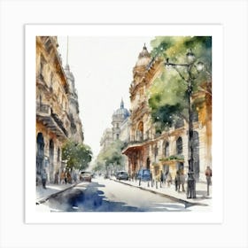 Buenos Aires Watercolor Art Print