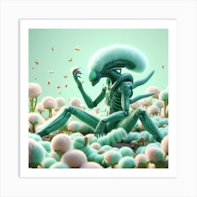 Alien In A Cotton Field Art Print