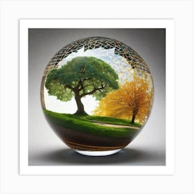 Tree In A Glass Ball 5 Art Print