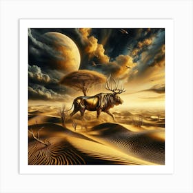 Deer In The Desert Art Print