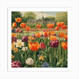 Tulips In The Garden 15 Art Print