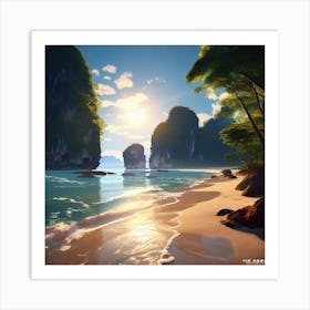 Railay West Beach Art Print