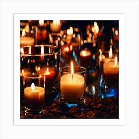 Candles In The Dark Art Print