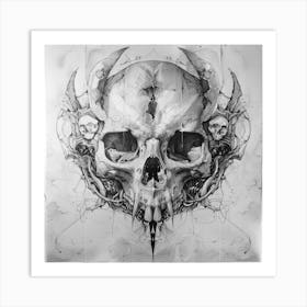 Skull And Horns Art Print