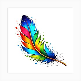 Colorful Feather 3 Art Print