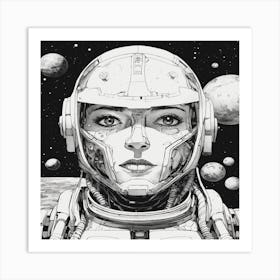 Woman In Space Art Print