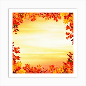 Autumn Themed Frame Embracing The Bright Sunlit Hues Of Fall Foliage Intricately Woven Design Of (2) Art Print