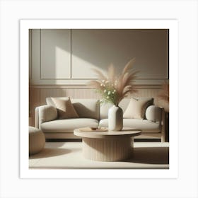 Neutral Living Room 6 Art Print