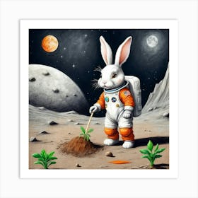 Rabbit In Space 13 Art Print