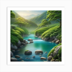 River In The Forest 53 Art Print