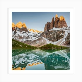 Dolomite Mountain Lake Art Print