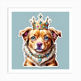 Dog In A Crown Art Print