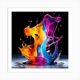 Fresh Colors Liquid 3d Design Spark Hot Palette Shapes Dynamism Vibrant Flowing Molten (7) Art Print