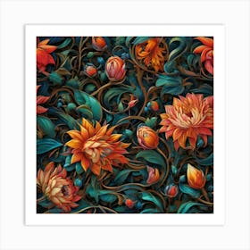 Flower Pattern Benjamin Lacombe Styleneon Luminous By Jacob Lawrence And Francis Picabia Perfe 771745439 (2) Art Print