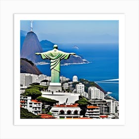 Christ The Redeemer Statue In Rio Art Print