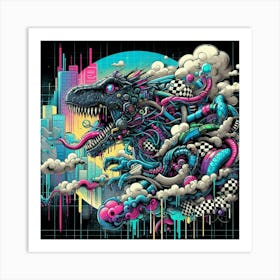 Psychedelic Dinosaur 9 Art Print