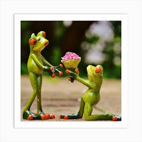 Frog Couple Art Print