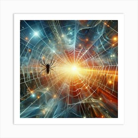 Spider Web In The City Art Print