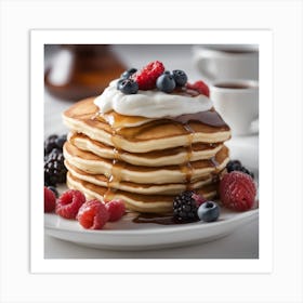 Pancakes And Berries Art Print