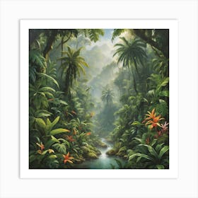 Tropical Jungle Art Print Paintings 2 Art Print