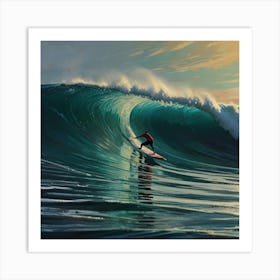 Surfer At Sunset 8 Art Print